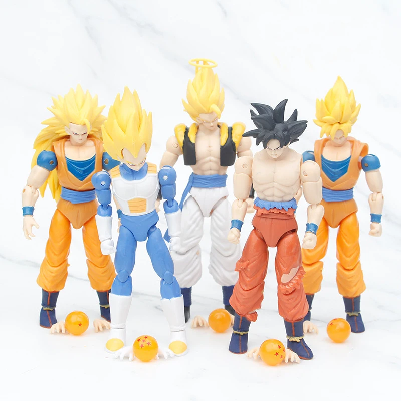 Anime Dragon Ball Jelly Available Vegeta Broly Son Goku Anime Action Figure Model Gifts Collectible Figurines for Kids 18cm