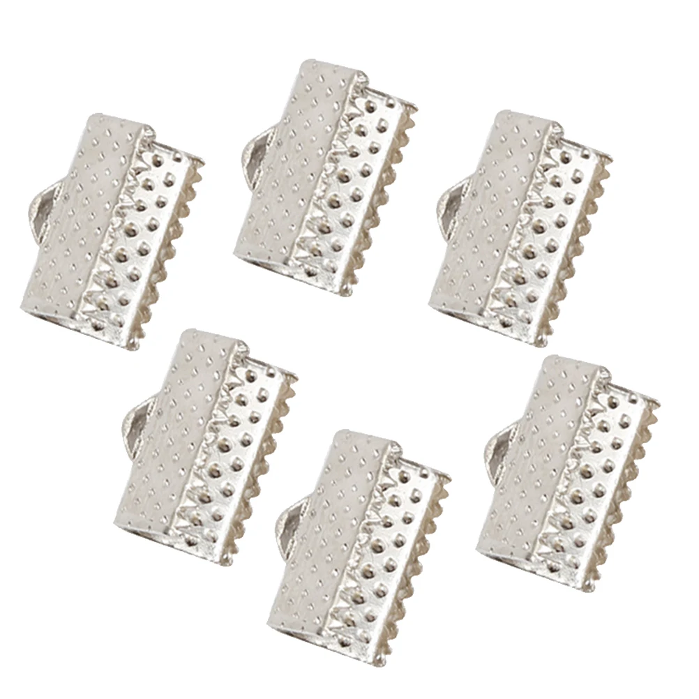 

100pcs Crimp Beads Horse Clasp Cord Ends Holder Textured Clamps Plated Ribbon Ends Fastener Clasps Suitable Choker Necklaces