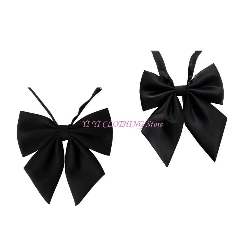 N5KF Multipurpose Adjustable Pre Tied Bows Tie Color Ribbon Bowtie For Women