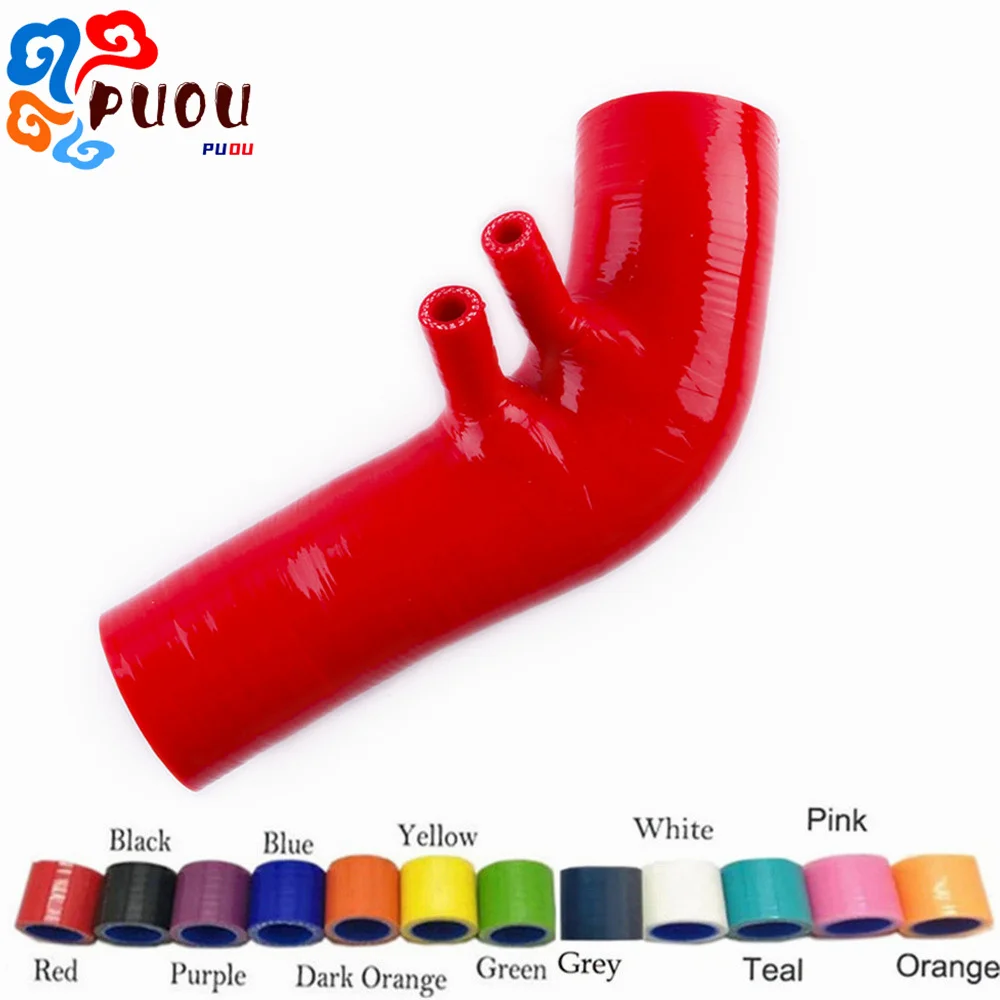 Silicone 4-PLY Tube Upper Air Filter Intake Hose Fit 02-08 Mini Cooper S R53 R52 1.6L AT