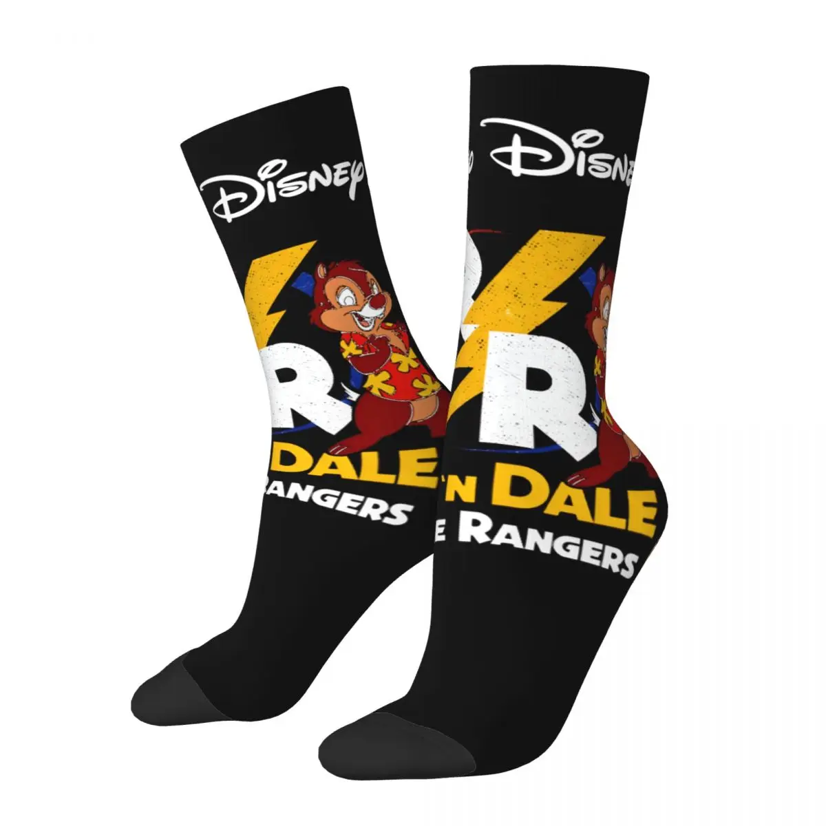 Happy Funny R Men's Socks Vintage Harajuku Disney Rescue Rangers Hip Hop Novelty Pattern Crew Crazy Sock Gift Printed