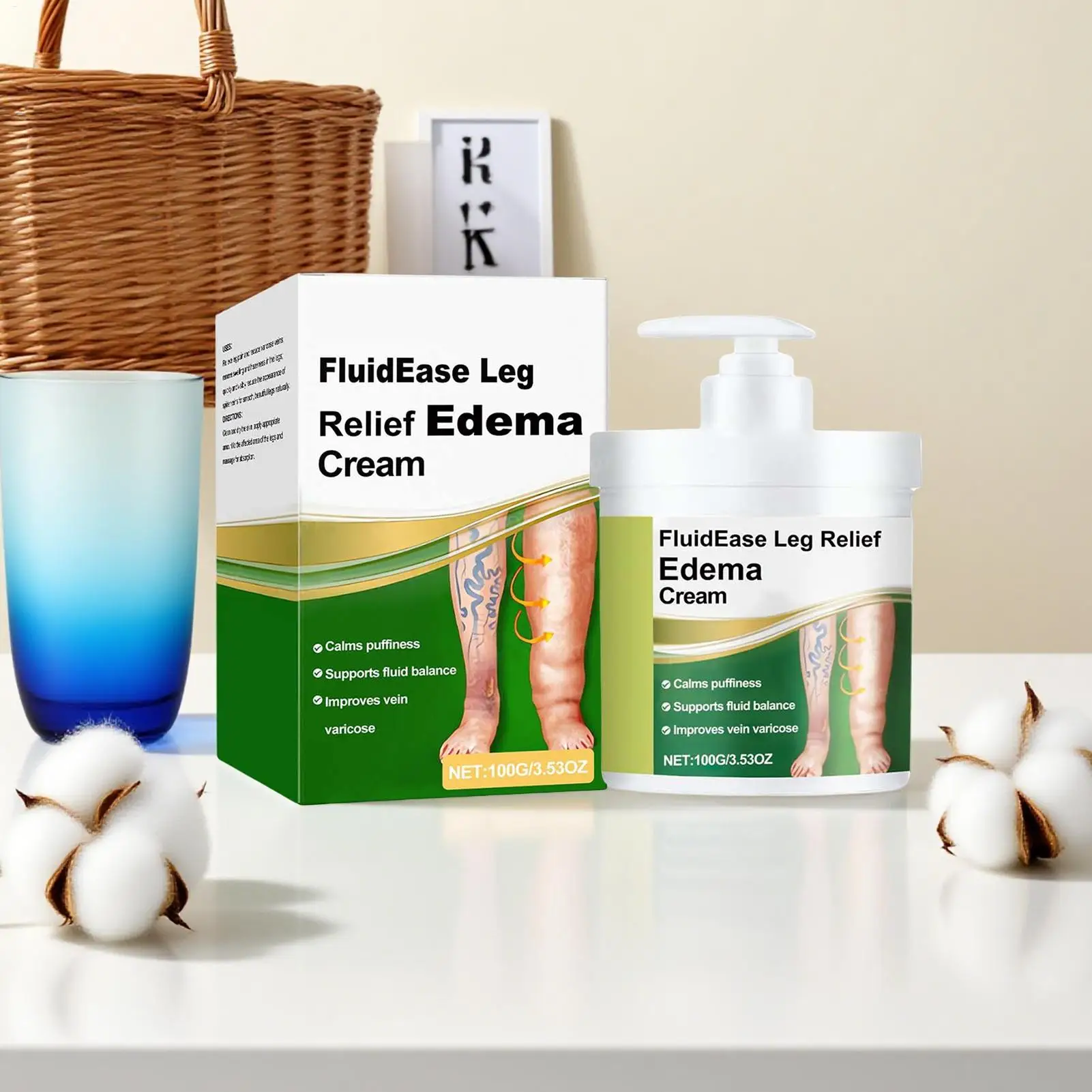 Leg Care Cream Blood Circulation Reduce Swelling Angiitis Massage Improves Vitality Moisturizing Legs TreatmentCream