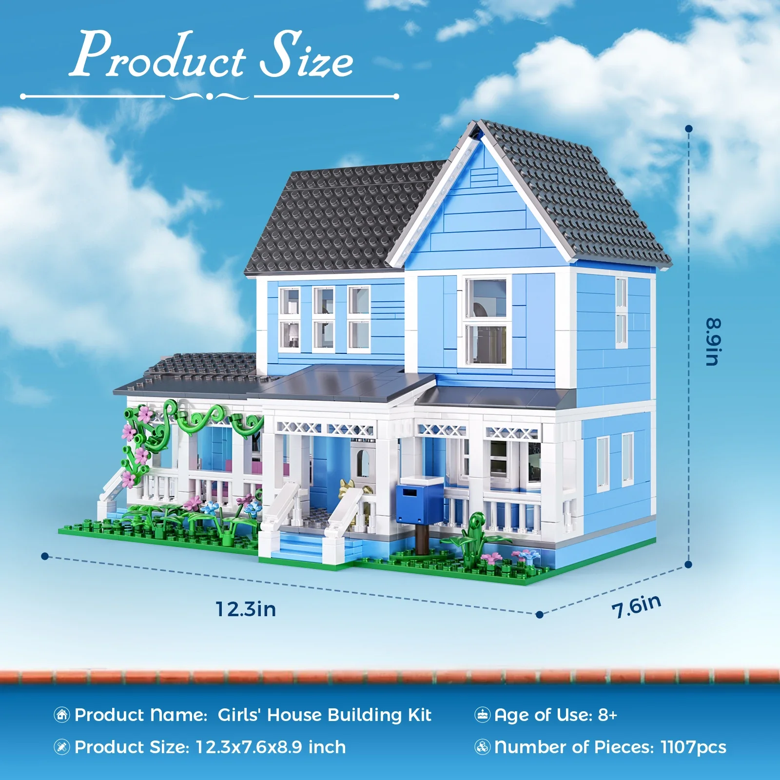 Movie Merchandise Gilmoreed Girls's House Building Block MOC Gift Box Set Blue House Assembly Model Puzzle Kid Toy Birthday Gift