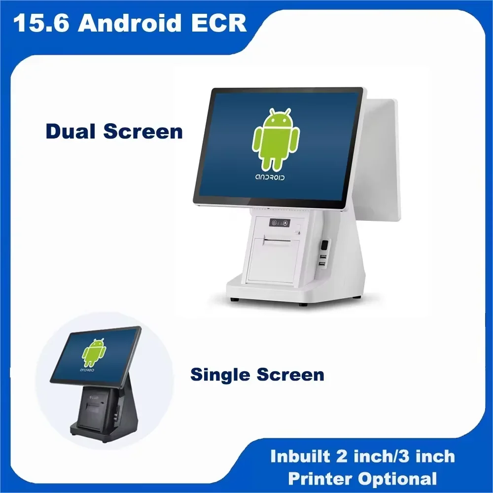 

15.6 Inch Android Desktop POS With 58mm 80mm Printer 4G+32G WIFI POS RJ11 RJ45 Ethernet Battery Mini Cash Register