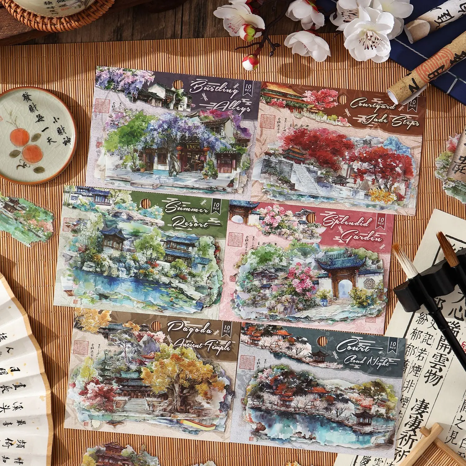 10 Stück/1 Set Kawaii Scrapbook-Aufkleber Zehn Prefekturwolken-Höfe Scrapbooking-Planer Dekorative Schreibwaren