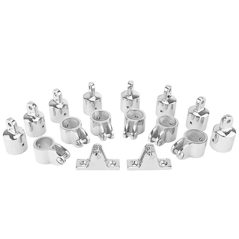 

16 PCS Universal For 4-Bow Bimini Top Stainless Steel 316 Marine Hardware Set Deck