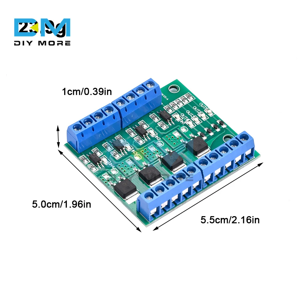 4 Channel MOS Optocoupler Isolation Drive Module DC 3-20V PLC Amplifier Circuit Board PWM 3-20V to 3.7-27V 10A