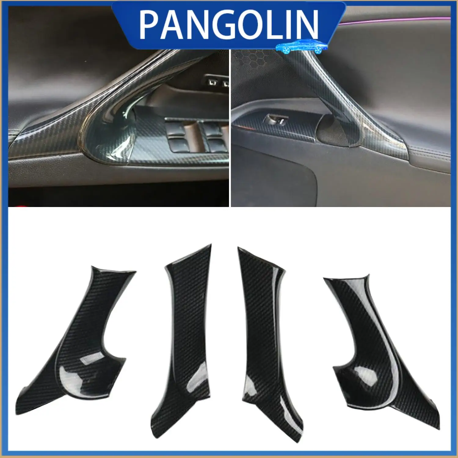 

PANGOLIN 4Pcs Carbon Fiber Interior Door Armrest Panel Trim Cover For Lexus IS F 250 350 2006-2013 Car Styling Accessories