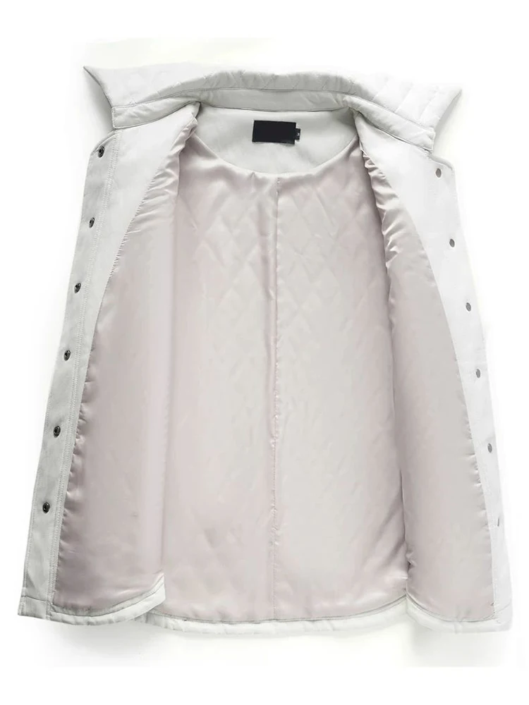 Damen-Lederjacke mit Reverskragen und Schnürung, koreanische Version, modische Herbst- und Winterjacke, neu, einfarbig, warm, einreihig.