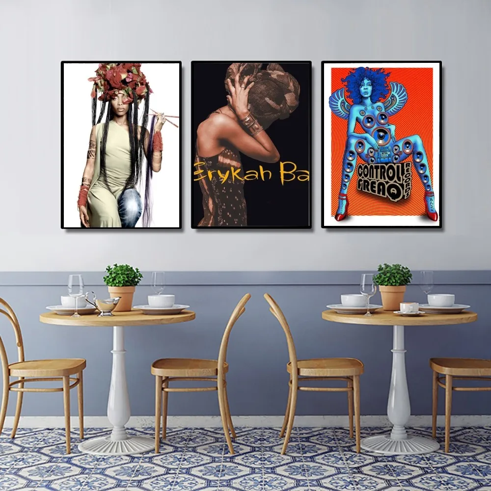 Erykah Badu Singer Poster No incorniciato Poster Kraft Club Bar Paper Vintage Poster Wall Art Painting Bedroom Study Stickers