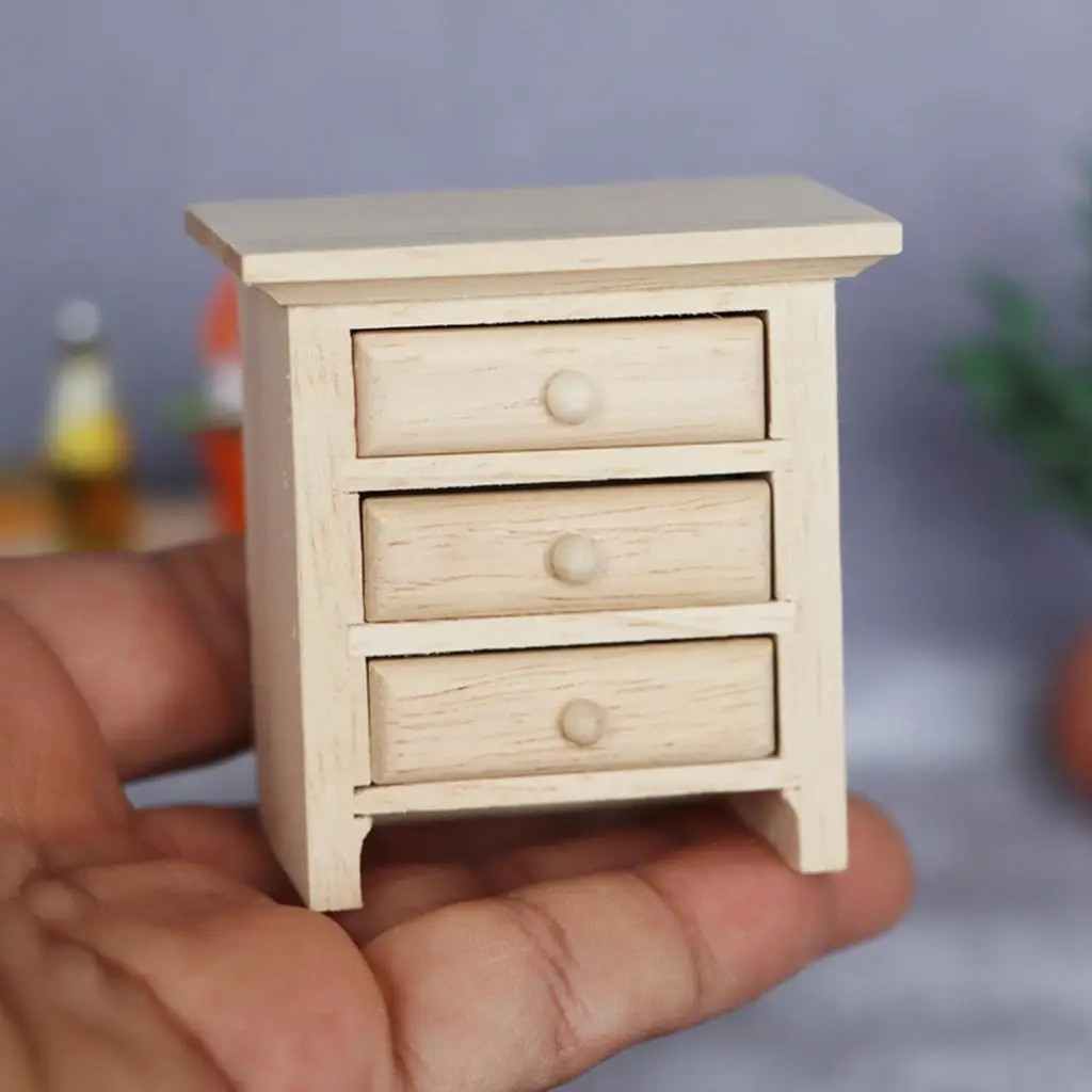 인형의 집 침실 가구 침대 옆 탁자 나이트스탠드 캐비닛 액세서리