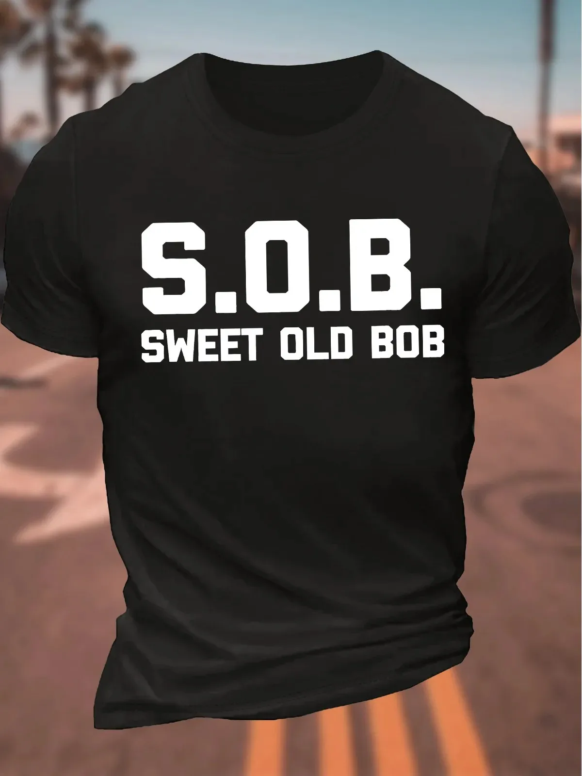 

Men's Funny SOB Sweet Old Bob Graphic Printing Cotton Casual Text Letters Crew Neck T-Shirt