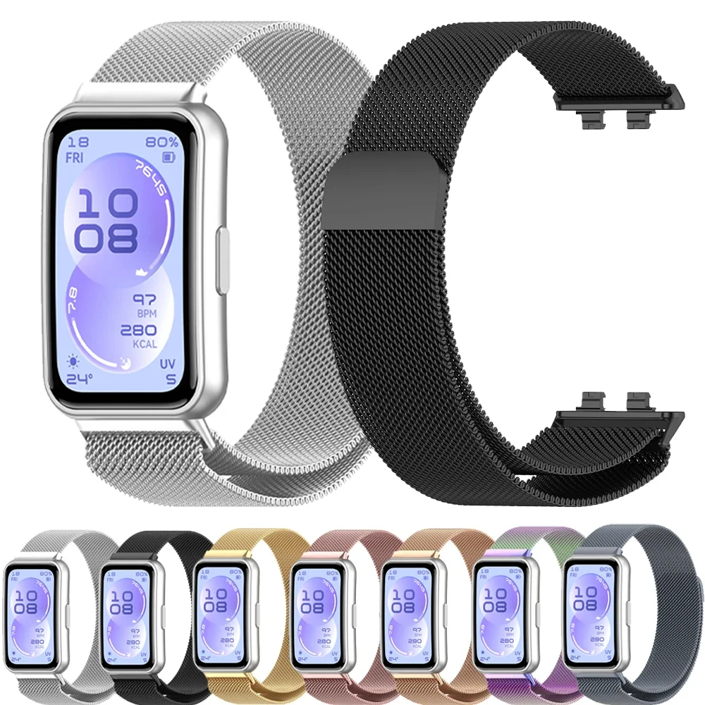 Metallisches Milanaise-Armband für Huawei Band 11 11Pro Magnetisches Komfortables Armband für Huawei Band 11 10 9 8 Ersatzband-Zubehör