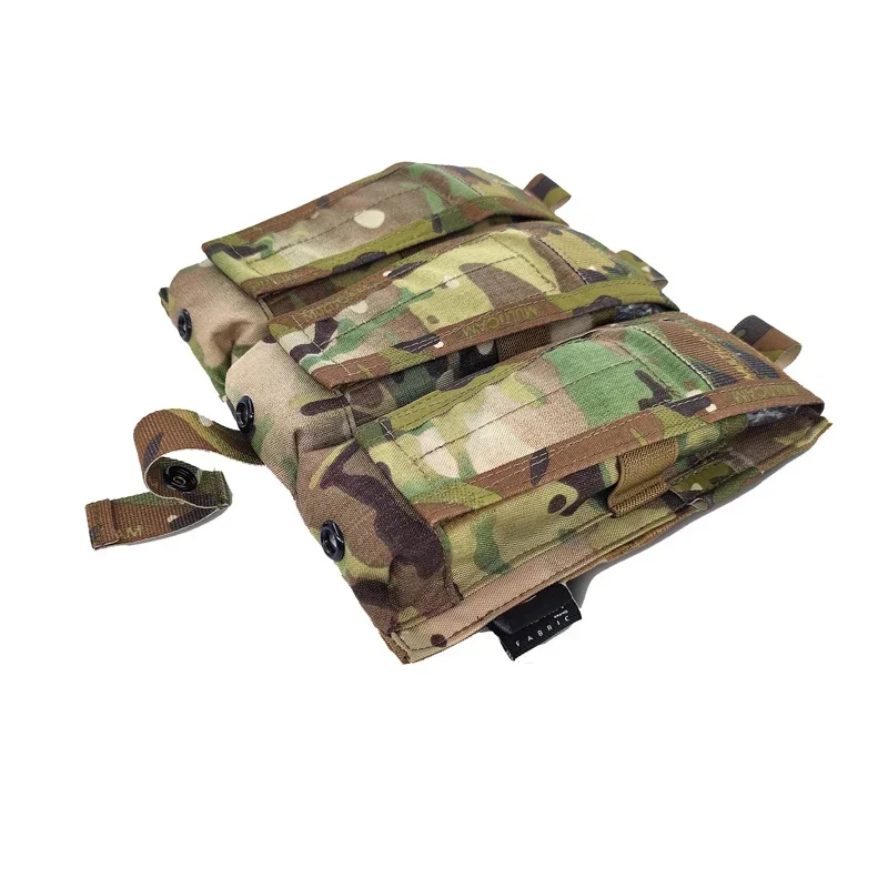 Tactical M4 Triple Magazine Pouch Airsoft Multicam Mag Pouch CP AVS JPC Vest Molle Front Panel Expansion Bag Gear view 2
