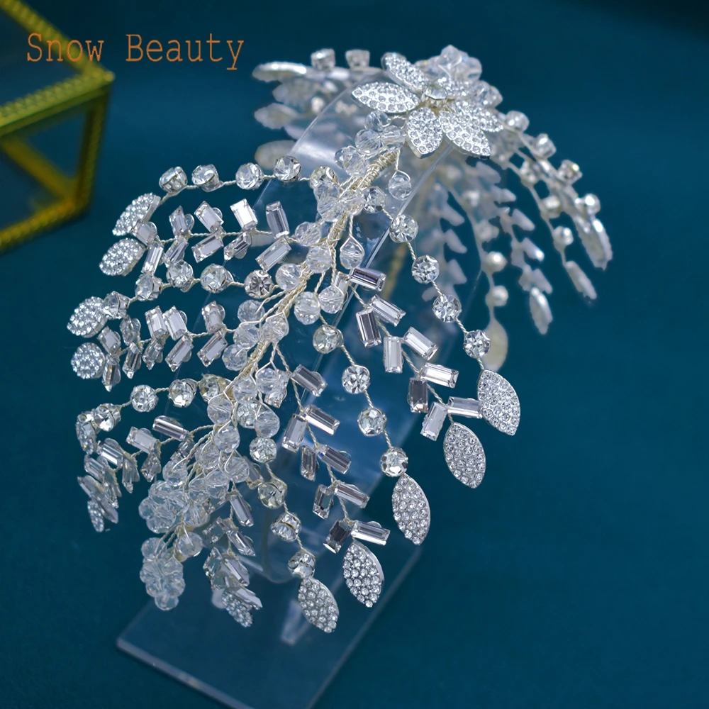 

DZ084 Luxury Bridal Headband with Crystal Rhinestone Bride Headpiece Wedding Head Jewelry Bridesmaid Headdress Queen Headwear