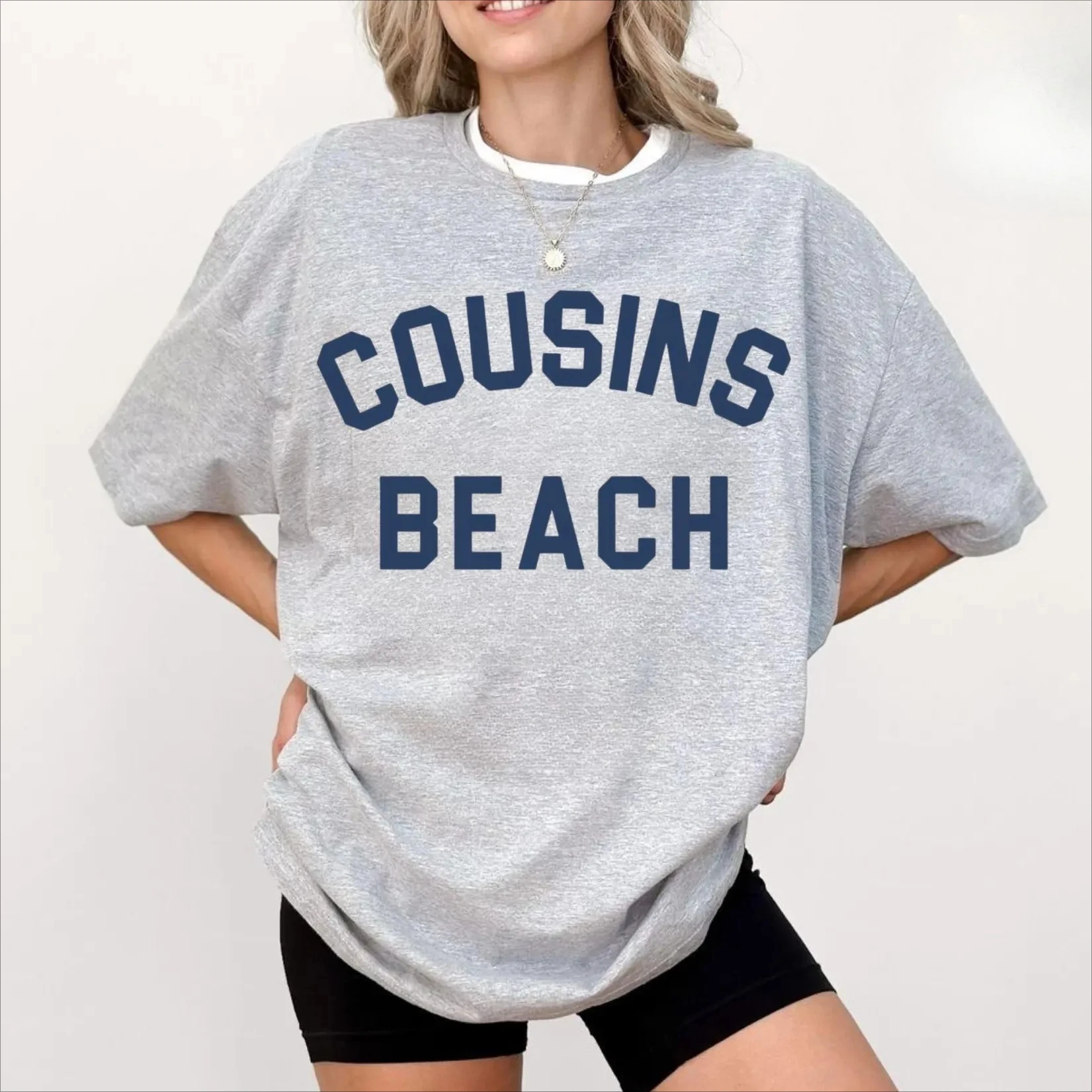 

Летняя уличная одежда: футболка Cousins Beach TV, модная футболка унисекс, хлопковая, оверсайз, свободного кроя, в стиле Харадзюку, с коротким рукавом, трендовая одежда, топ