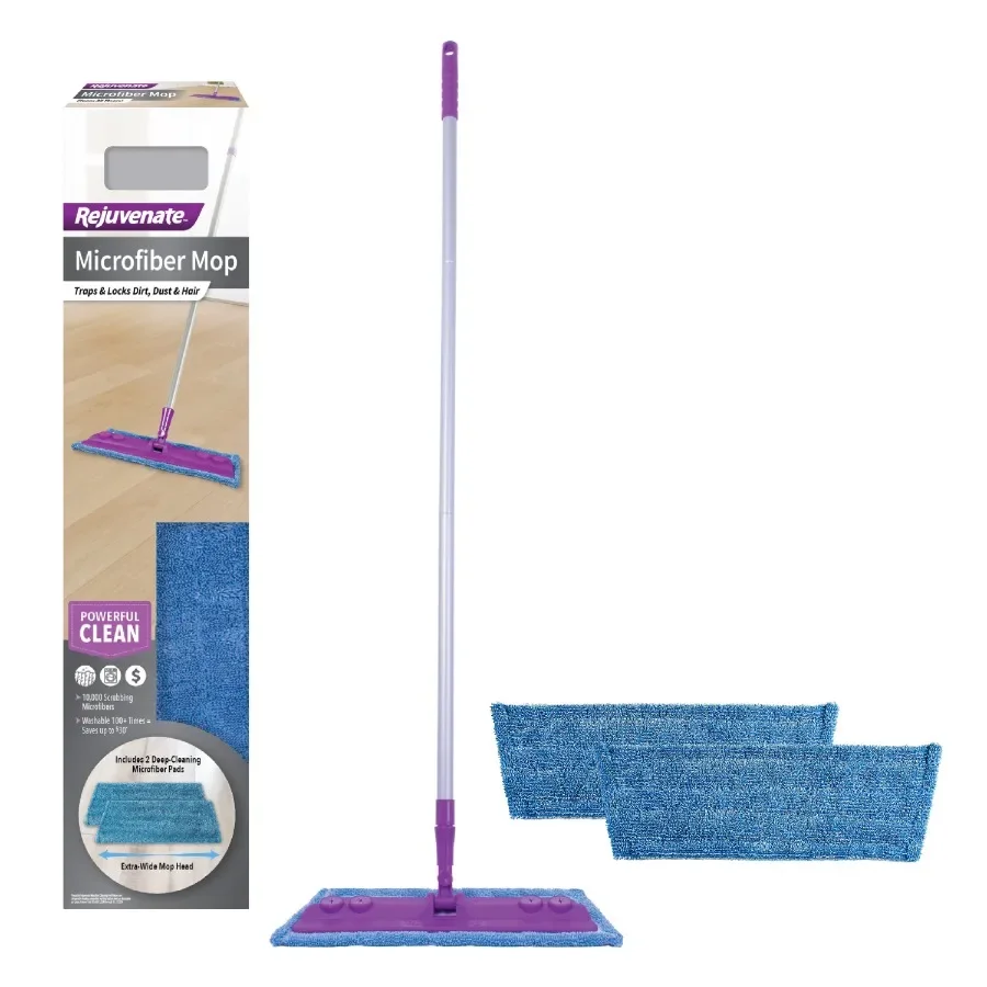 

Microfiber Mop Kit for Hardwood and Tile Floors, Ultra-Absorbent Polyester-Nylon Blend, Gray, Washable Eco-Friendly