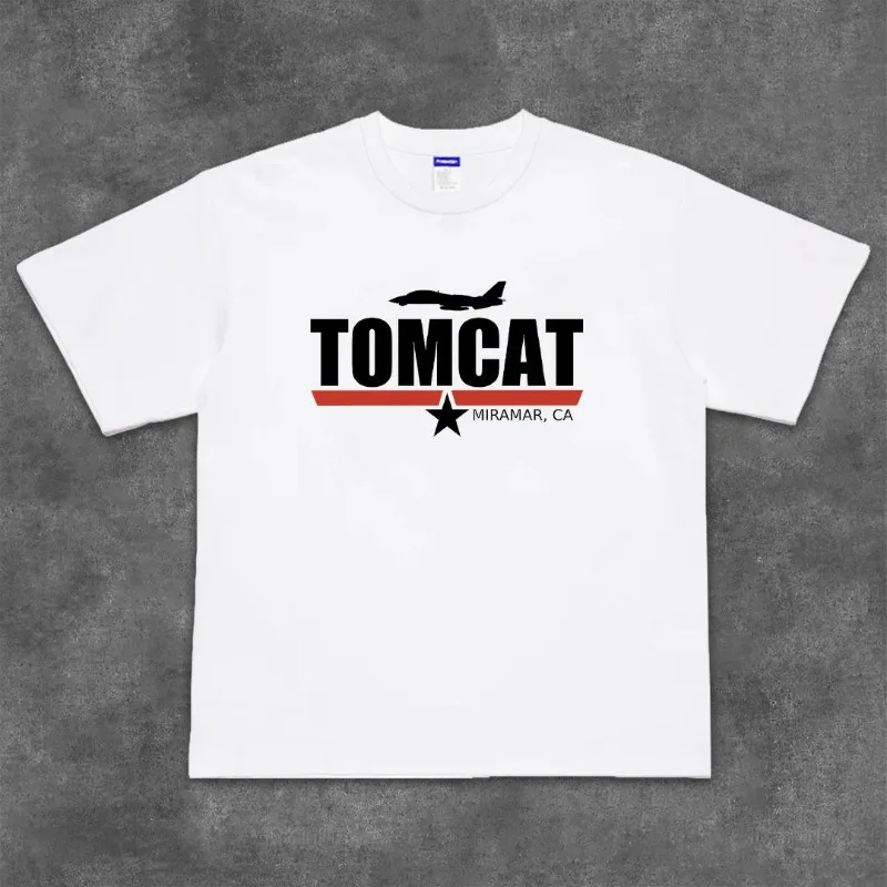 

Trend Choice HOOK ON YOU Short Sleeve T-Shirt F-14 Fighter Creative Printed Cotton Crew Neck Half Sleeve Top Tee T Shirt Men