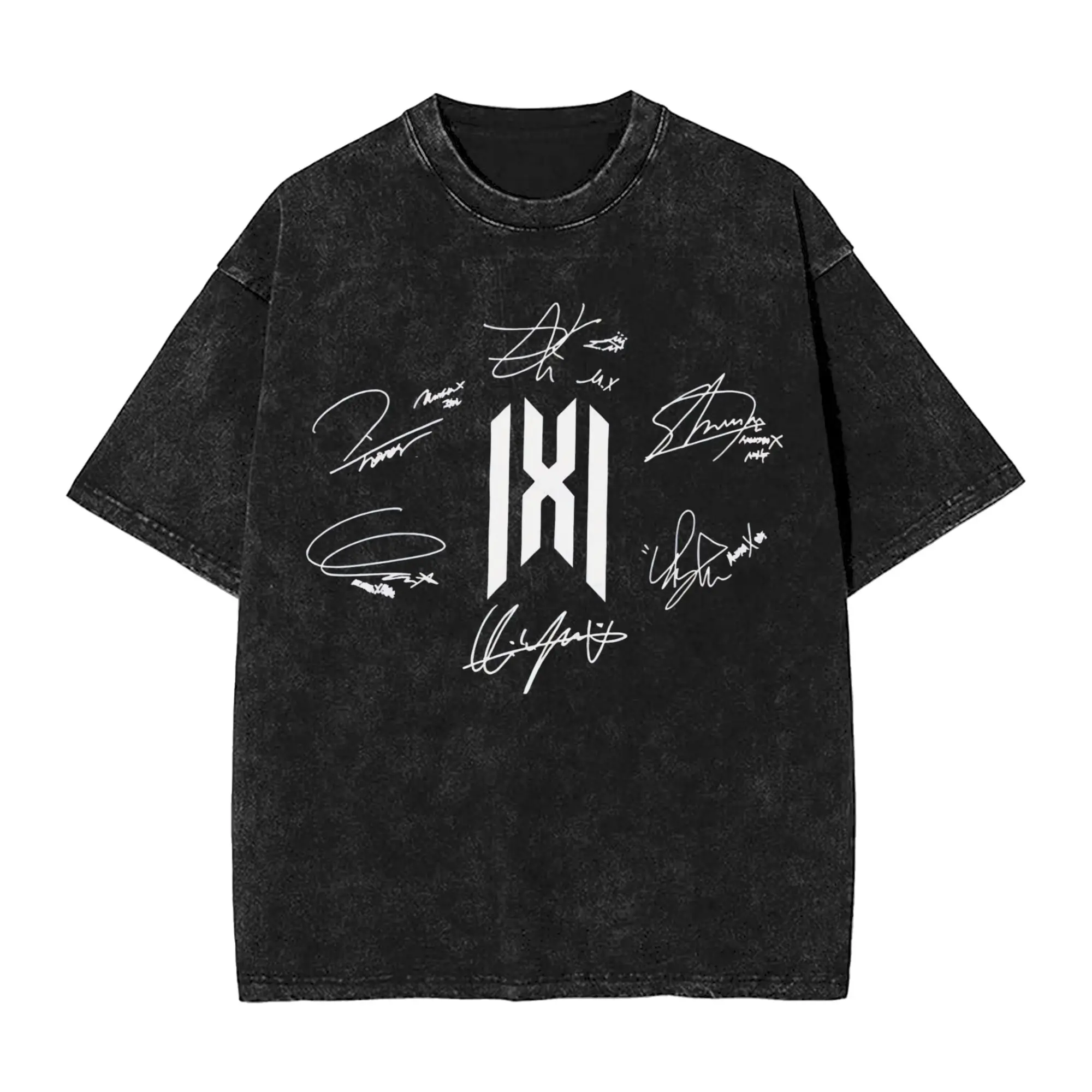 Monsta X the X Nexus North America World Tour Washed T Shirt Streetwear Hip Hop Vintage T-Shirt  Tees Tops Men Women