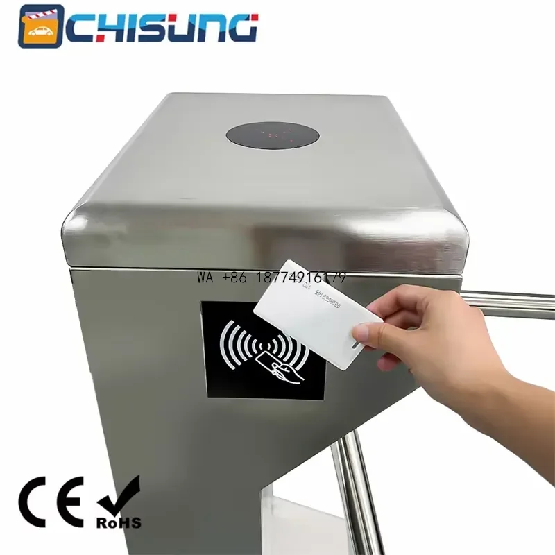wmwmnu Hot Sale CSTS424 Fully Automatic Servo Tripod Turnstile SUS304 DC24V Anti-Collision Anti-Tailgating Access Control