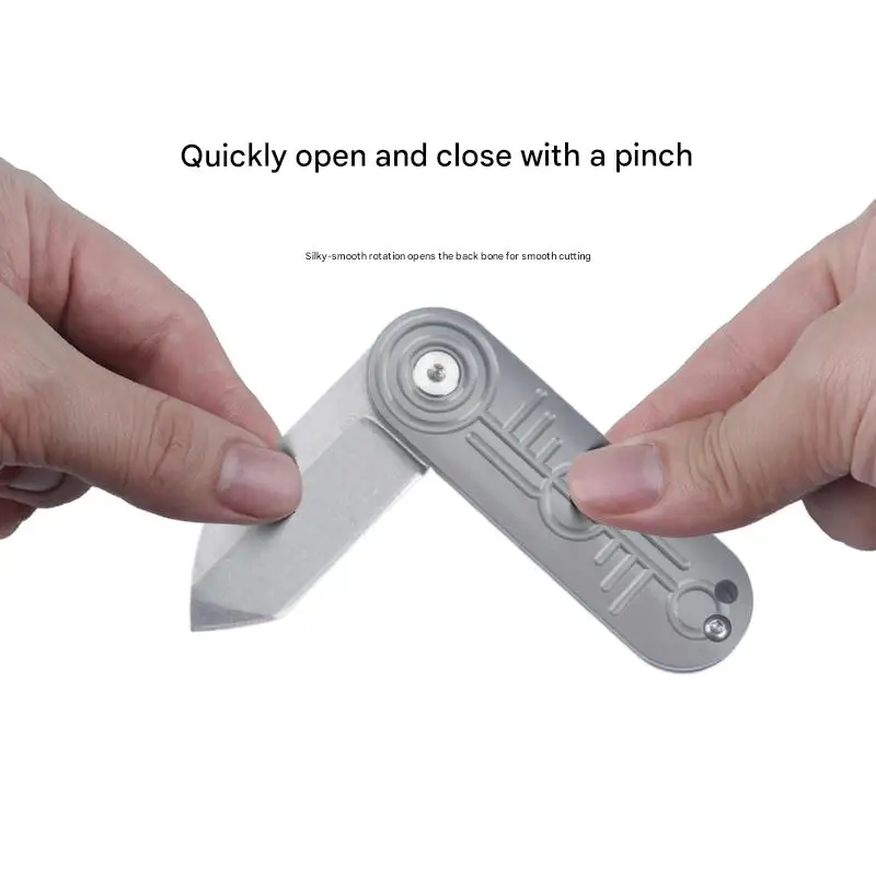 Mini EDC wallet knife titanium alloy handle M390Blade folding knife - camping hiking survival rope cutting portable outdoor tool