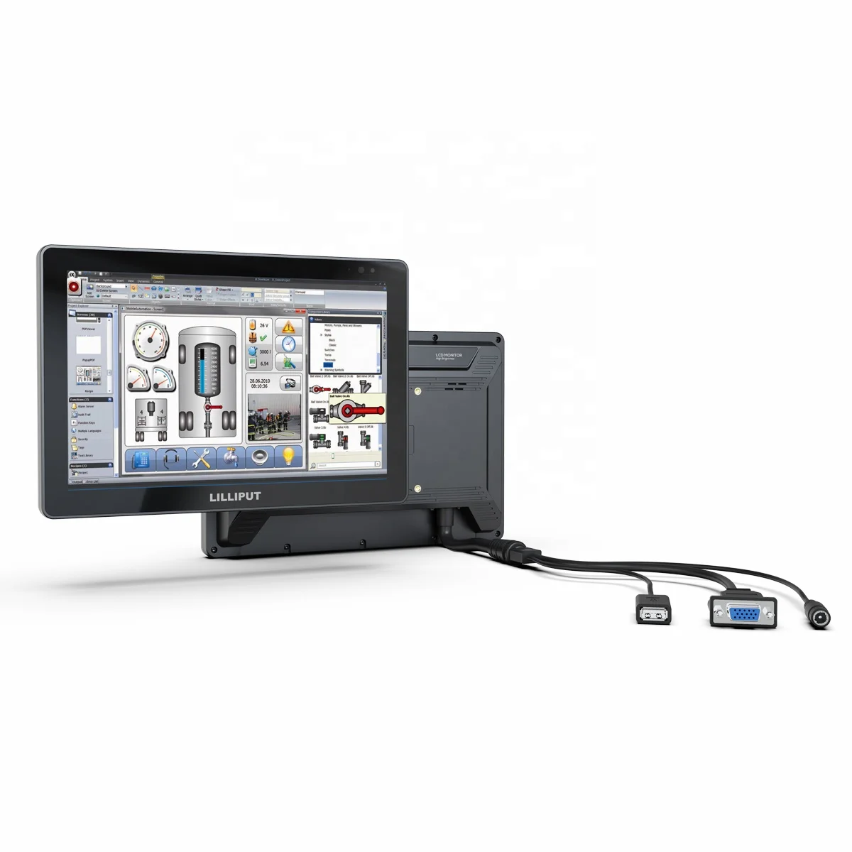 Lilliput IP65 Frame FA1019 Alto brilho 10 polegadas 1500nits Tela de toque industrial capacitiva VGA Monitor