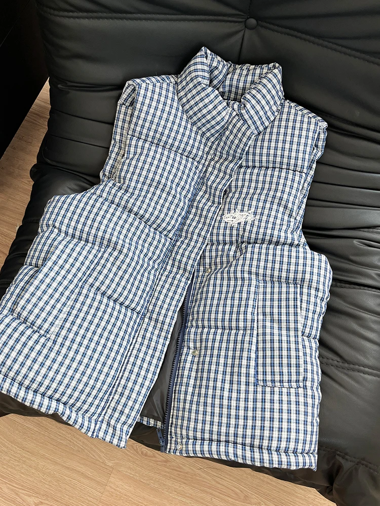 

Ретро-куртка в американском стиле из хлопка в клетку, свободного кроя, утепленная, с воротником-стойкой, с капюшоном, женская, в корейском стиле, больших размеров, для ношения под одеждой