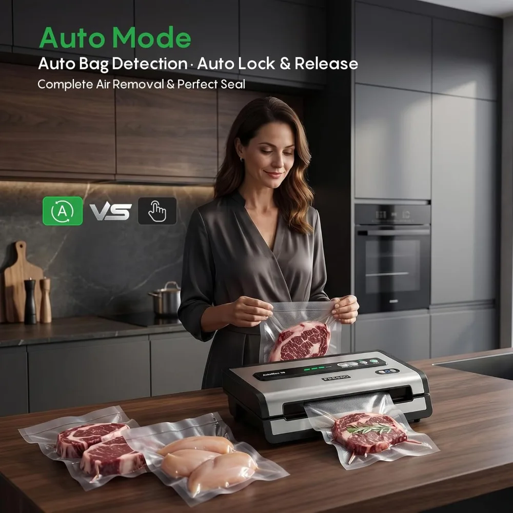 Automatic Vacuum Sealer for Food, Hands-Free, 50 Bags in 20 Mins, Built-in Cutter & Roll Storage - view 2