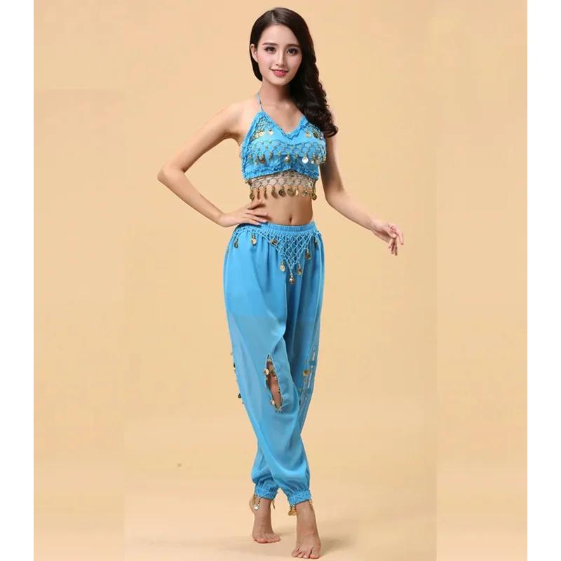 2025 novo conjunto de 2 peças trajes orientais profissionais feminino barriga para mulher traje de dança indiana vestido de bollywood ☆ ★ ee ☆ ★