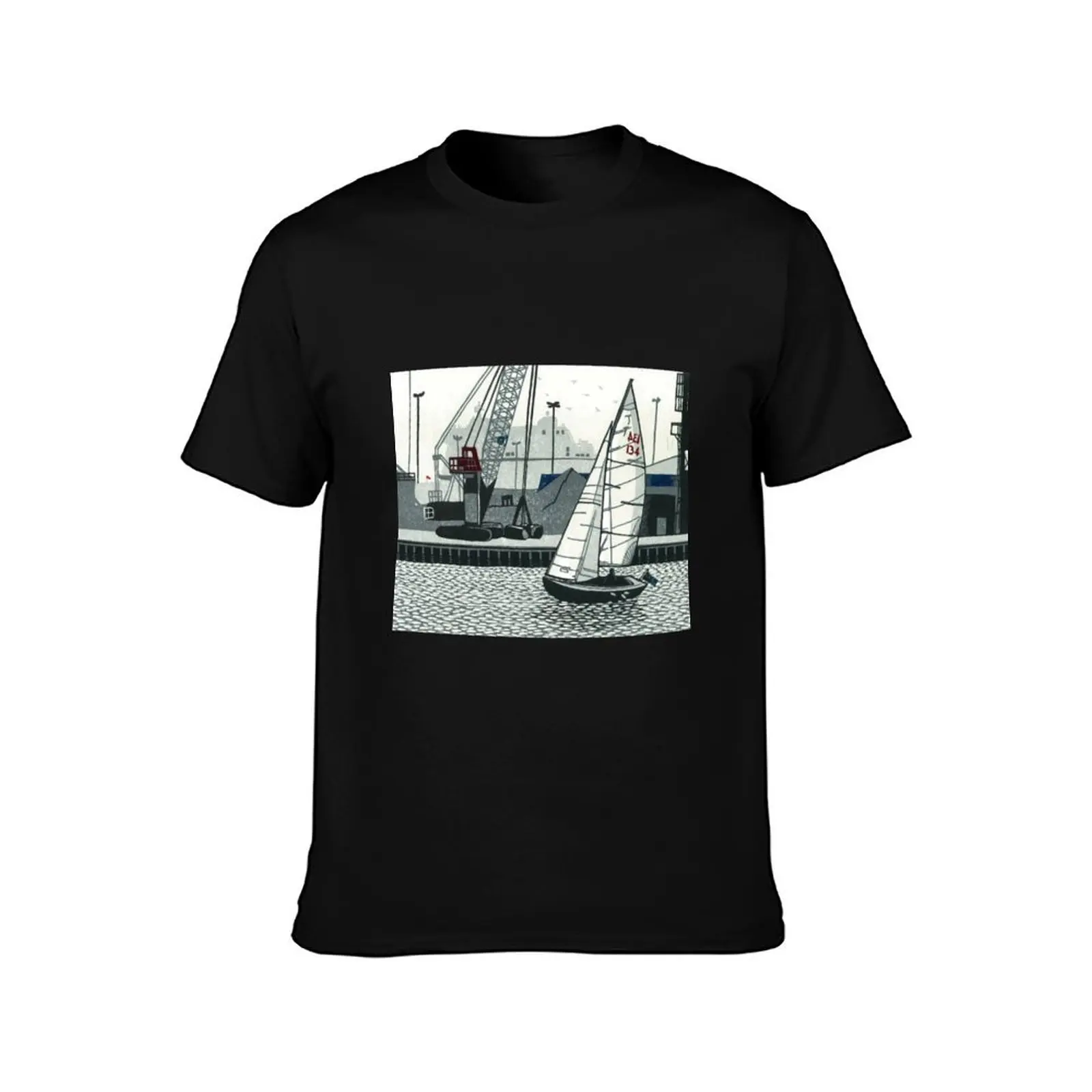 Poole Quay - linocut by Francesca Whetnall T-Shirt Cool Dry Performance T-Shirt