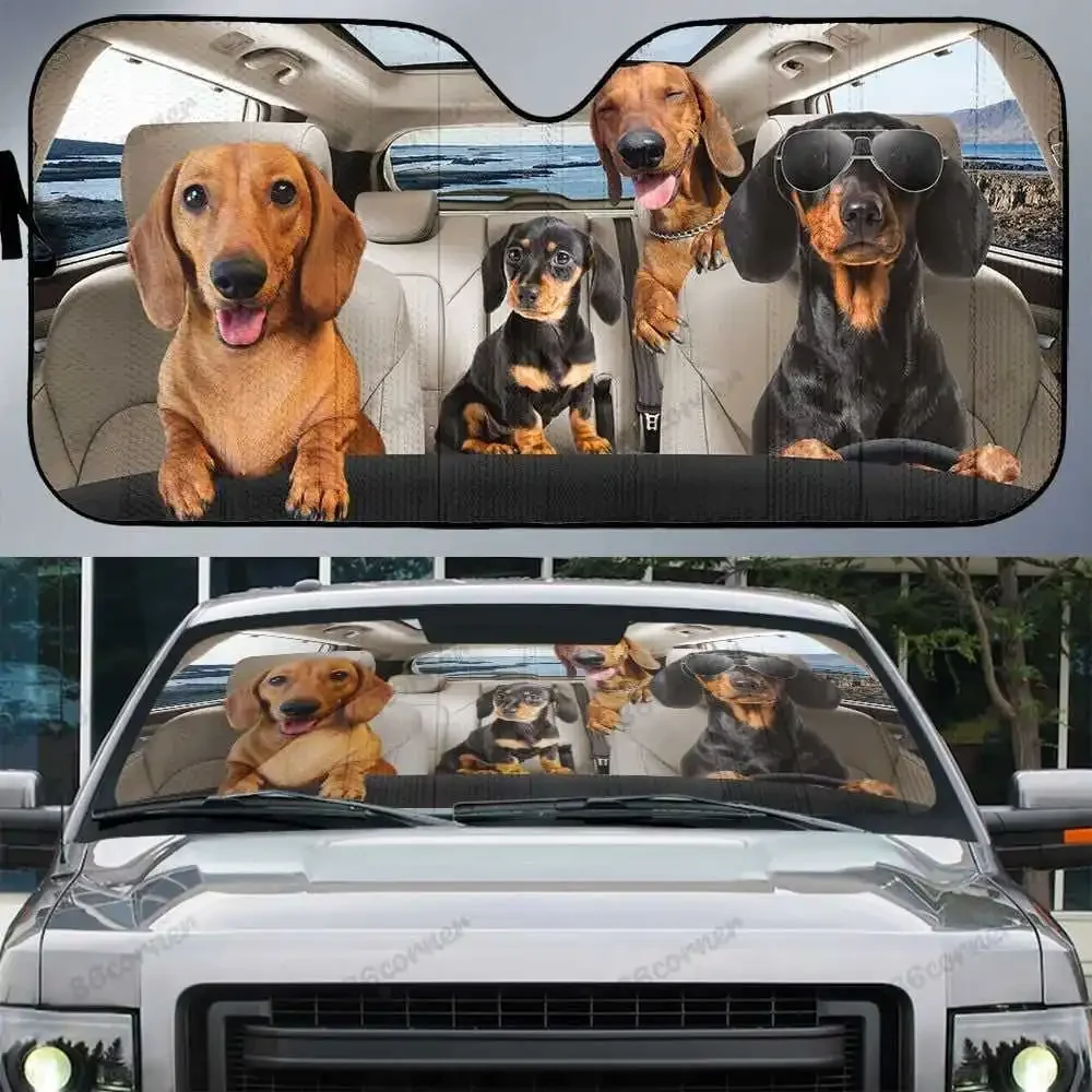 Dachshund Dog Car Sun Shade, Car Decoration, Sun Shade Gift MCL162006N05STYLE FOR CAR