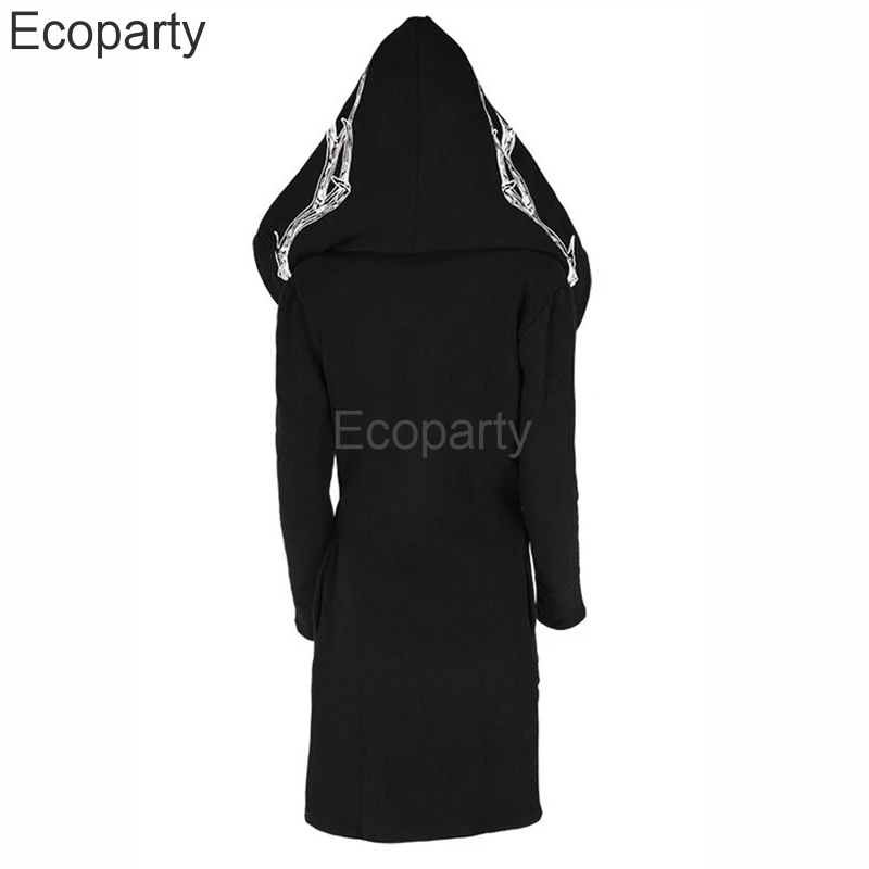 2023 Women Fashion Gothic Hoodie Steampunk Long Sleeved Hooded Antler Printed Cardigan Jacket Diablo Punk Sweatshirts For Women