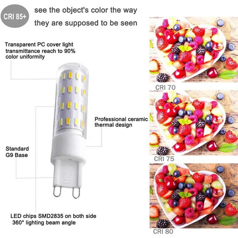 AB13-EU Plug G9 LED Light Bulb، 6W، لمبة ذكية قابلة للتعتيم، Tuya Wifi، يتم التحكم فيها الصوتي، 2700-6500K للأنظمة المنزلية الآلية #4