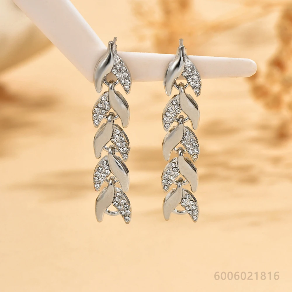 925 Sterling Silver Earrings Zircon Silve/Rose Gold/Black Fish Tail Drop Earrings For Women Jewelry Fashion Party and Daily Wear