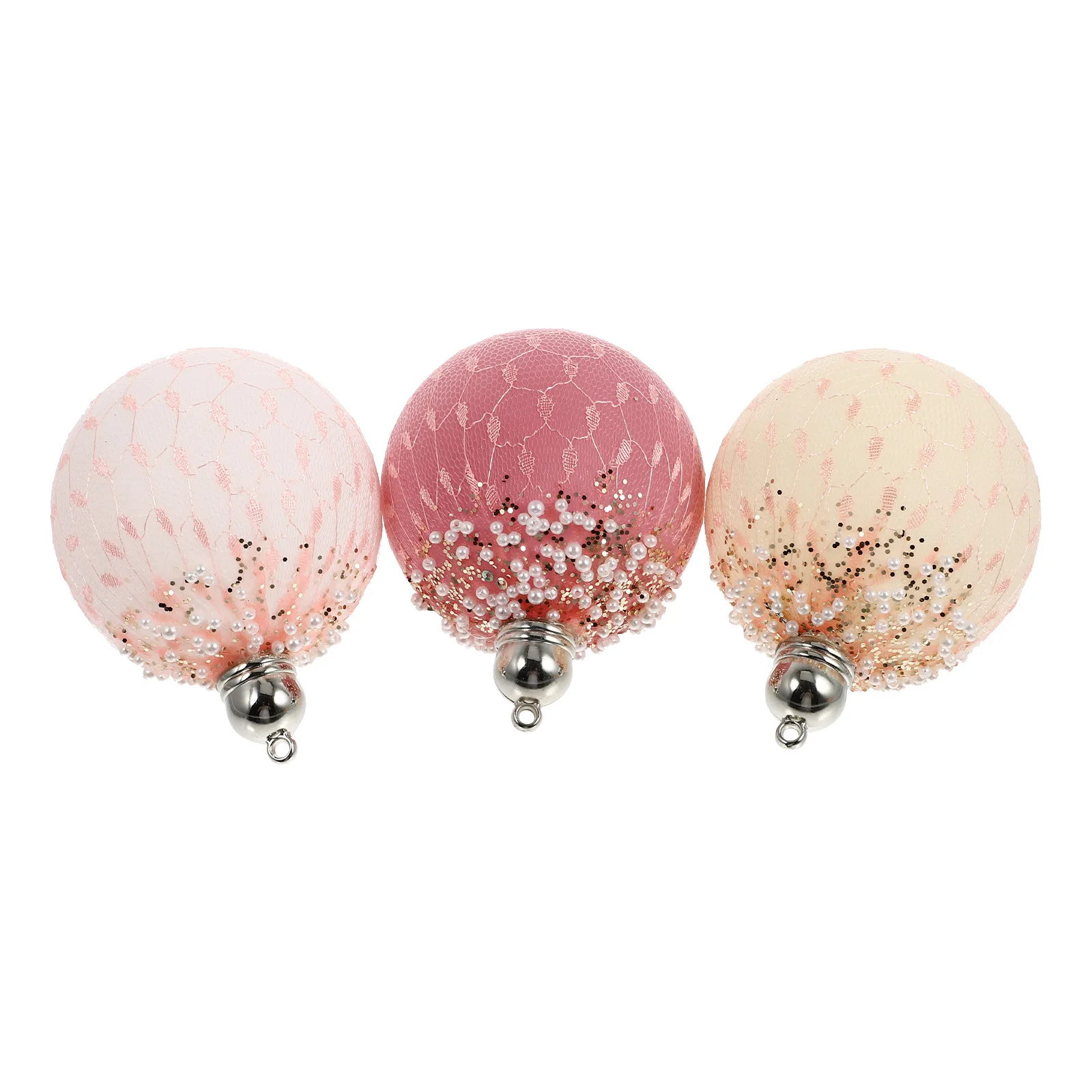

3 Pcs Christmas Balls Decor Colorful PVC Mesh naments for Trees Holiday Supplies Smooth Reusable Accessories