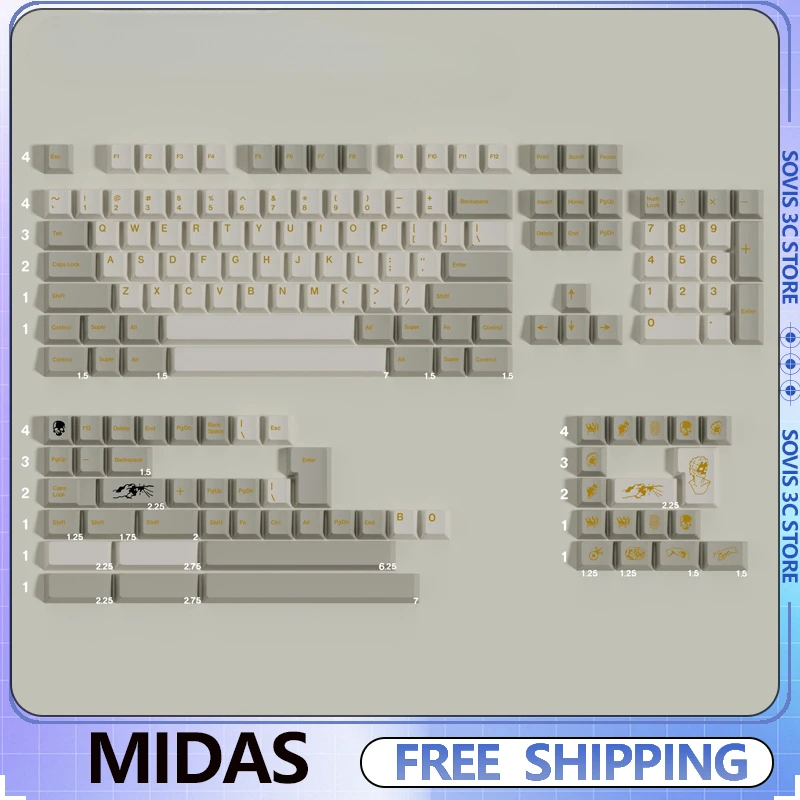 

Retro Keycap Set Cherry Profile Keyboard Caps PBT Sublimation Custom Personality Anime Keycaps Mechanical Keyboard Accessories