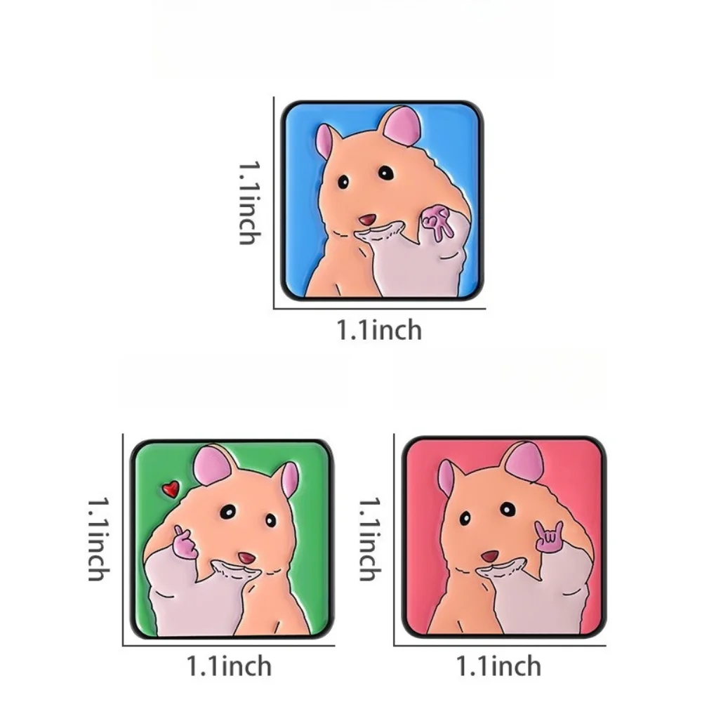 Cute Animal Multi-colored Hamster Brooch Funny and Versatile Pet Commemorative Collar Pin Clothing Accessories