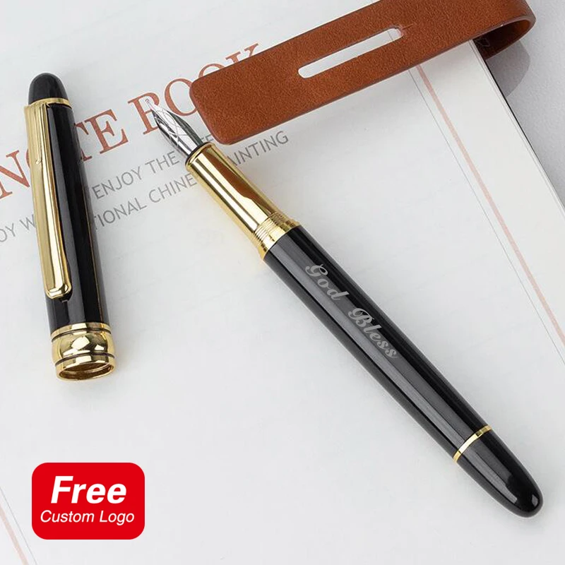 

Personalized Customization Logo Gold Fountain Pen Business Simple Signature Pen Gift Prize Office Special Pen School Stationery