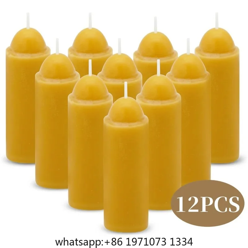 12-30PCS Beeswax Candles Emergency Candles Handmade   Smokeless for Outdoor Table Dinner Decor