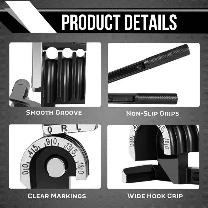 

Tube Bending Tool with Precise Scale Markings 1/4" 5/16" 3/8" 180 Degree Tool Y4QC