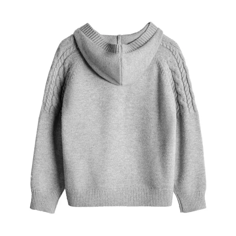 Maden suéter de punto con botones de palanca para mujer Otoño Invierno grueso cálido suelto estilo Preppy jersey prendas de vestir exteriores Top de punto Casual
