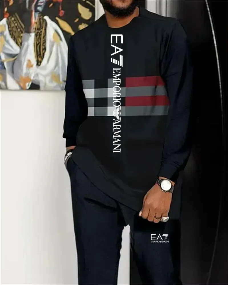 

Men's Long-sleeved Trousers Suit Summer Luxury Big-name 3D Digital Printing Men's Fashion Clothing Breathable and Comfortable