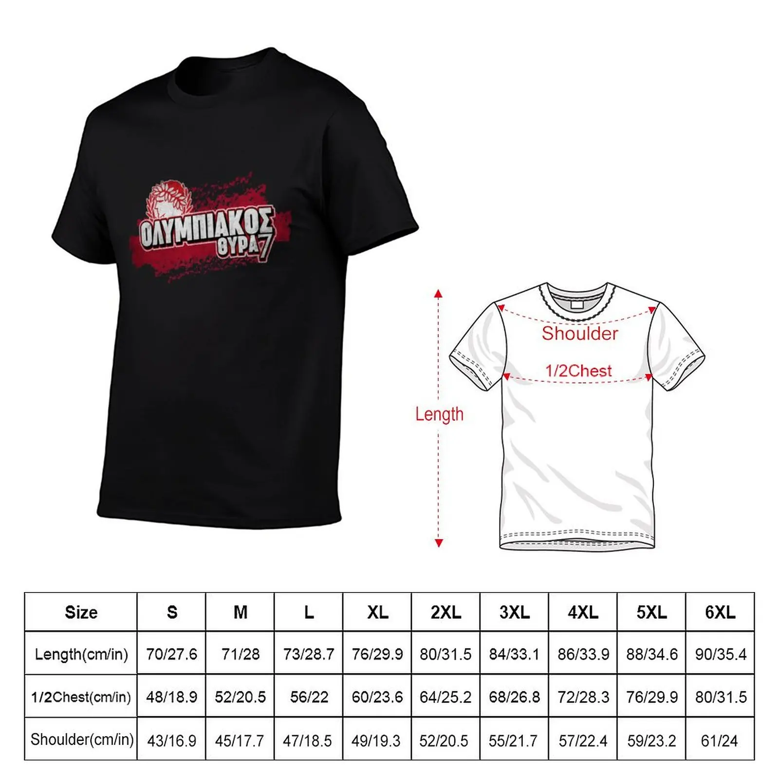 Olympiakos Gate 7 T-Shirt funny costumes vintage graphic tee anime shirt shirts men
