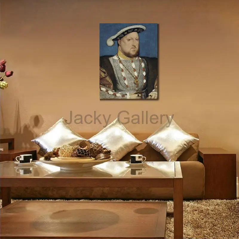 Extra Large Canvas Art Portrait Oil Painting Henry by Hans Holbein Hand Painted Classical Realist Modern Home Office Hotel Decor
