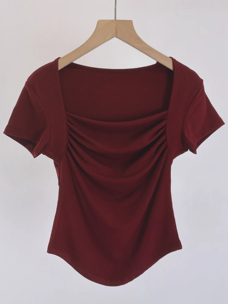 زي رقص كلاسيكي للنساء بأكمام قصيرة وياقة مربعة، زي تدريب الباليه والرقص الحديث للمعلمين والطلاب، ملابس صيفية