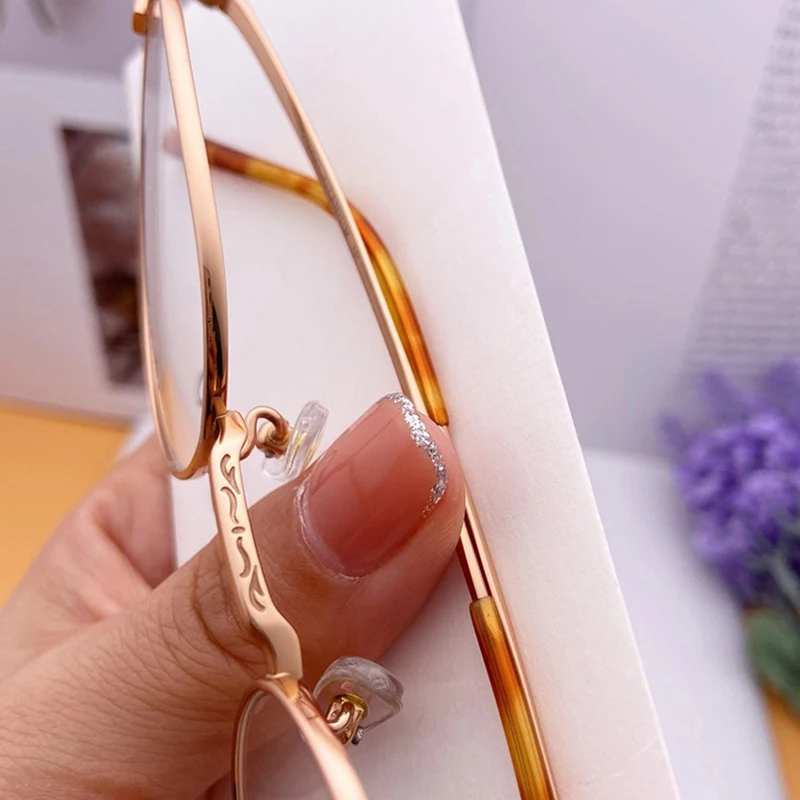 High-End Optical Glasses Pure Titanium Eyewear Hyperopia Myopia Eyeglasses Anti-Reflection UV Prescription Rose Gold Frame