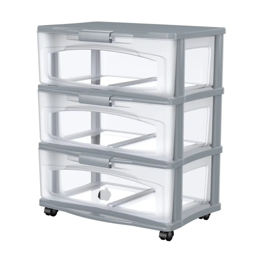 

Bella Storage Solution 3 Drawer Wide Cart Silver 2024 USA