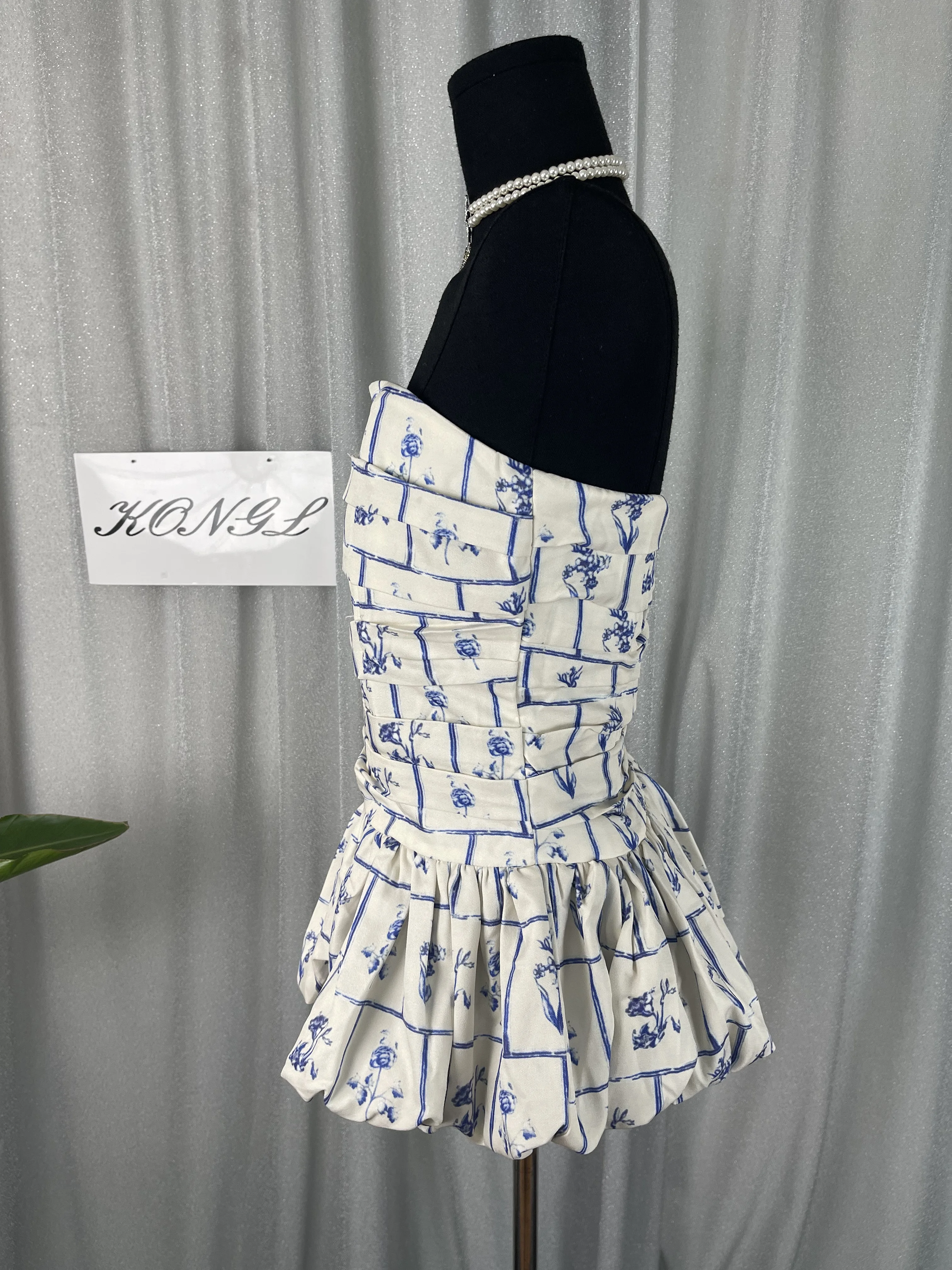 Minivestido Sexy sin tirantes y espalda descubierta para mujer, minivestido Retro con estampado Floral, vestidos de fiesta elegantes Vintage, traje de celebración para Club nocturno y cumpleaños