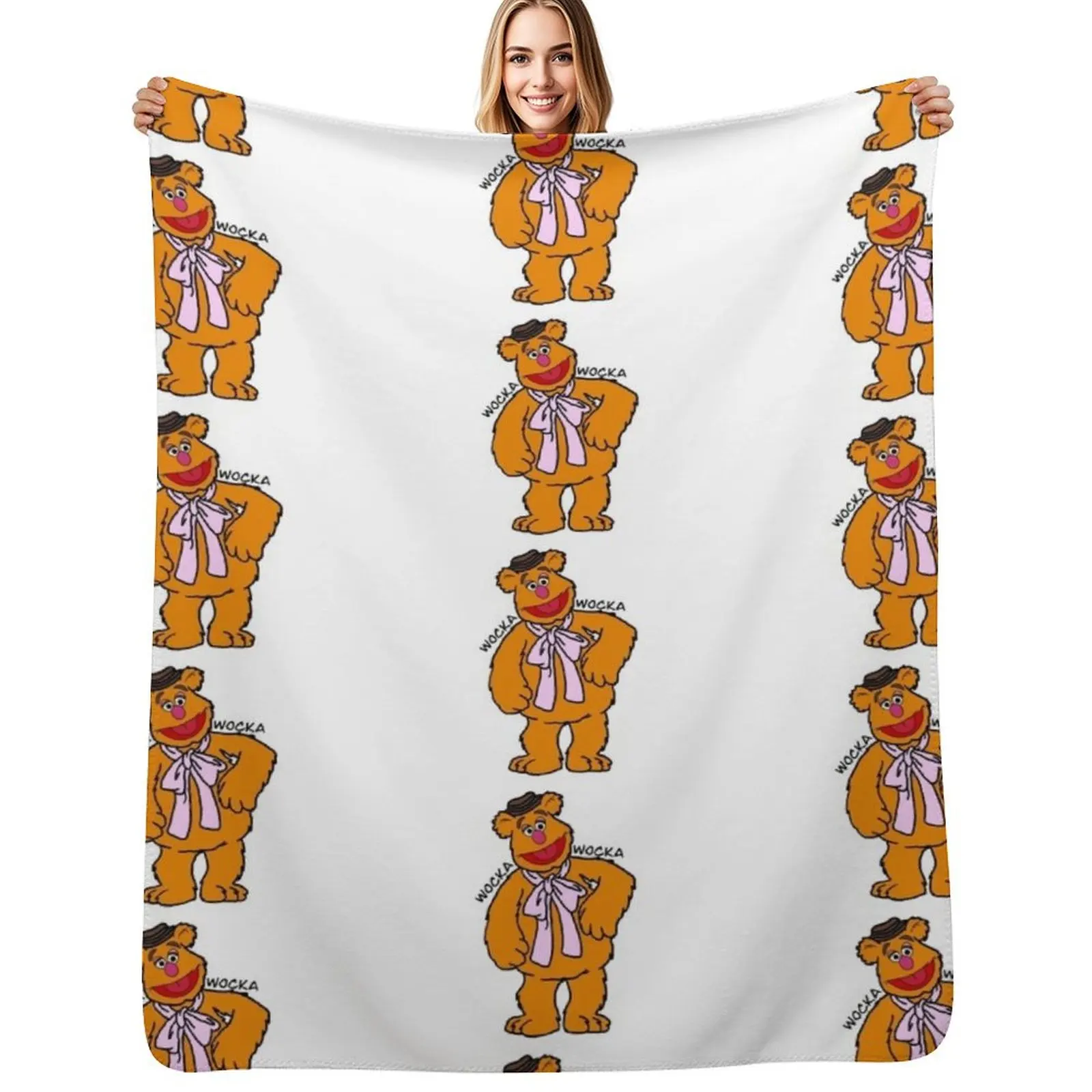 The Muppets - Fozzie Bear Wocka Wocka Throw Blanket Warm Throw Blanket Gift for Anniversary