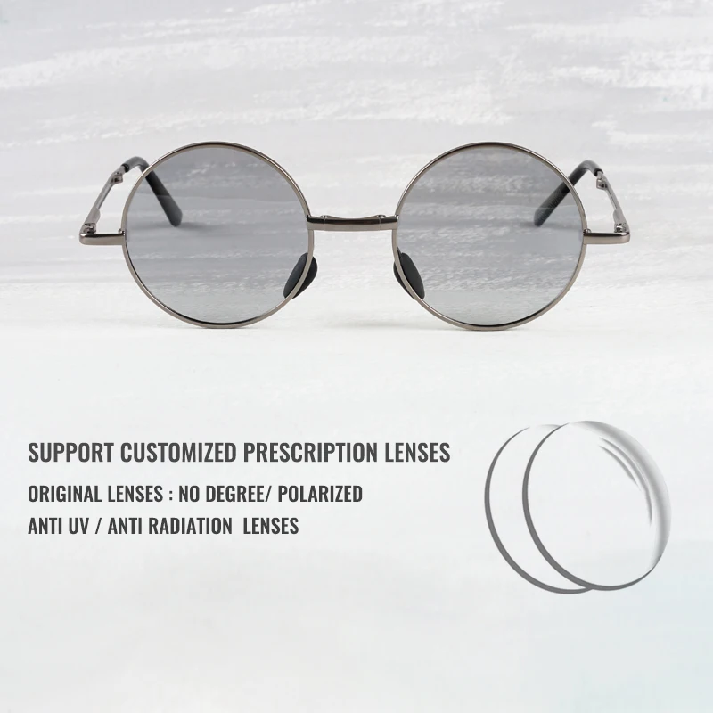 Toketorism Photochromic Sunglasses Foldable Polarized Glasses For Driving Outdoor Round Men\'s Sun Glasses